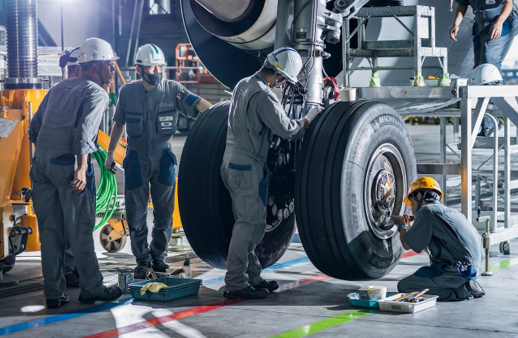 機体整備／客室整備の様子
